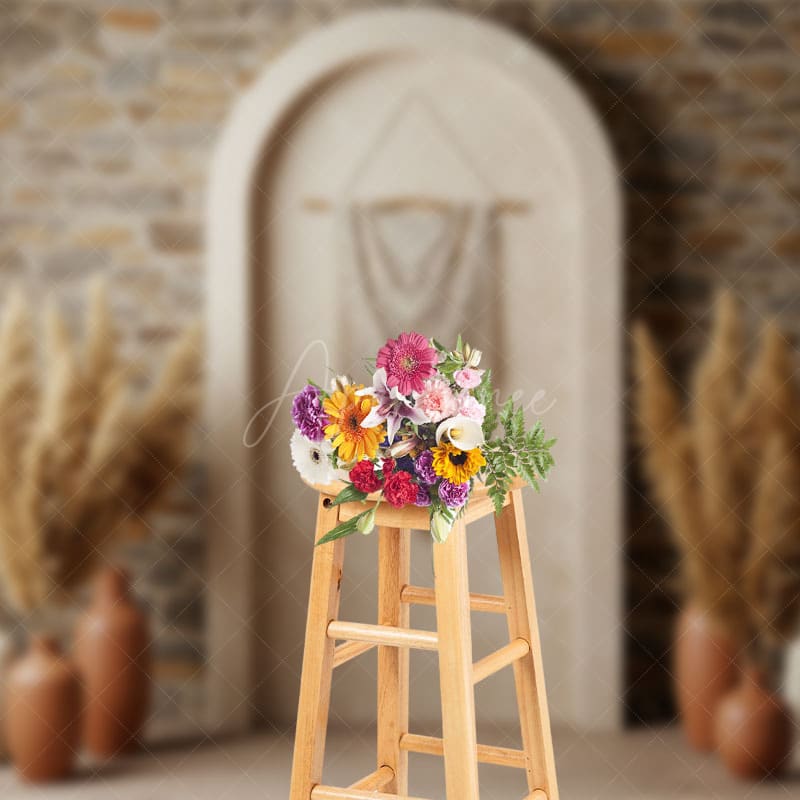 Aperturee - Aperturee Sweet Fresh Retro Wall Boho Decor Wedding Backdrop