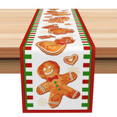 Aperturee - Aperturee Sweet Gingerbread Man Gift Christmas Table Runner