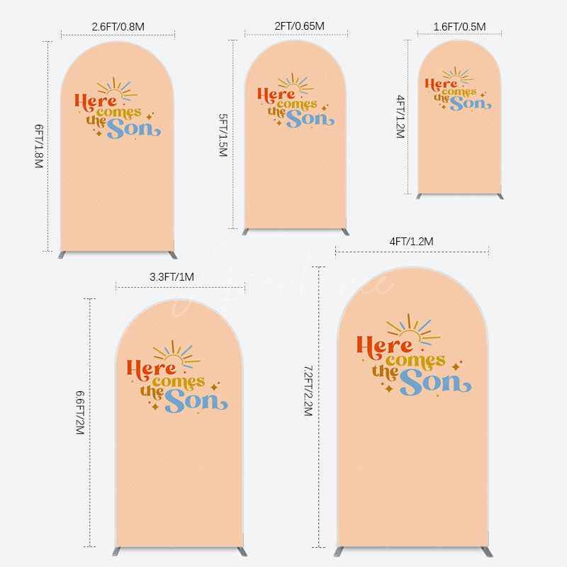 Aperturee - Aperturee Sweet Here Comes The Sun Baby Shower Arch Backdrop