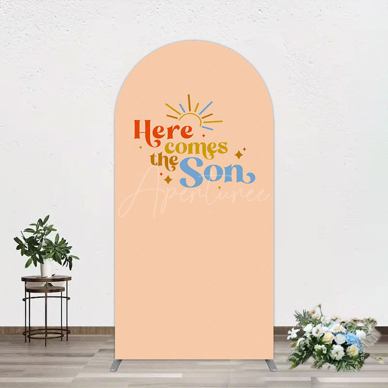 Aperturee - Aperturee Sweet Here Comes The Sun Baby Shower Arch Backdrop