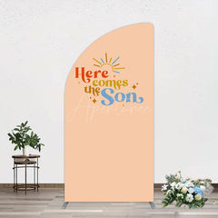 Aperturee - Aperturee Sweet Here Comes The Sun Baby Shower Half Moon Arch Backdrop