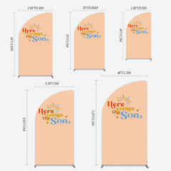 Aperturee - Aperturee Sweet Here Comes The Sun Baby Shower Half Moon Arch Backdrop