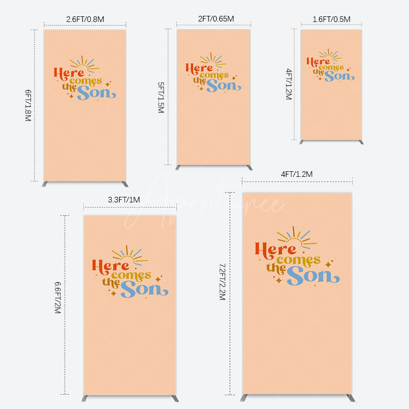 Aperturee - Aperturee Sweet Here Comes The Sun Baby Shower Rectangle Backdrop