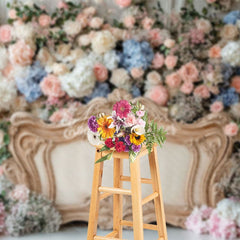 Aperturee - Aperturee Sweet Hydrangea Fresh Photography Headboard Backdrop