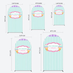 Aperturee - Aperturee Sweet Ice Cream Parlor Happy Birthday Arch Backdrop