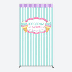 Aperturee - Aperturee Sweet Ice Cream Parlor Happy Birthday Rectangle Backdrop