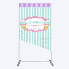 Aperturee - Aperturee Sweet Ice Cream Parlor Happy Birthday Rectangle Backdrop