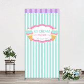 Aperturee - Aperturee Sweet Ice Cream Parlor Happy Birthday Rectangle Backdrop