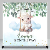 Aperturee - Aperturee Sweet Little Baby Lamp Custom Name Baby Shower Backdrop