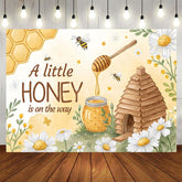 Aperturee - Aperturee Sweet Little Honey Cabin Floral Baby Shower Backdrop