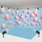 Aperturee - Aperturee Sweet Macaron Color Scheme Bubbles Room Set Backdrop