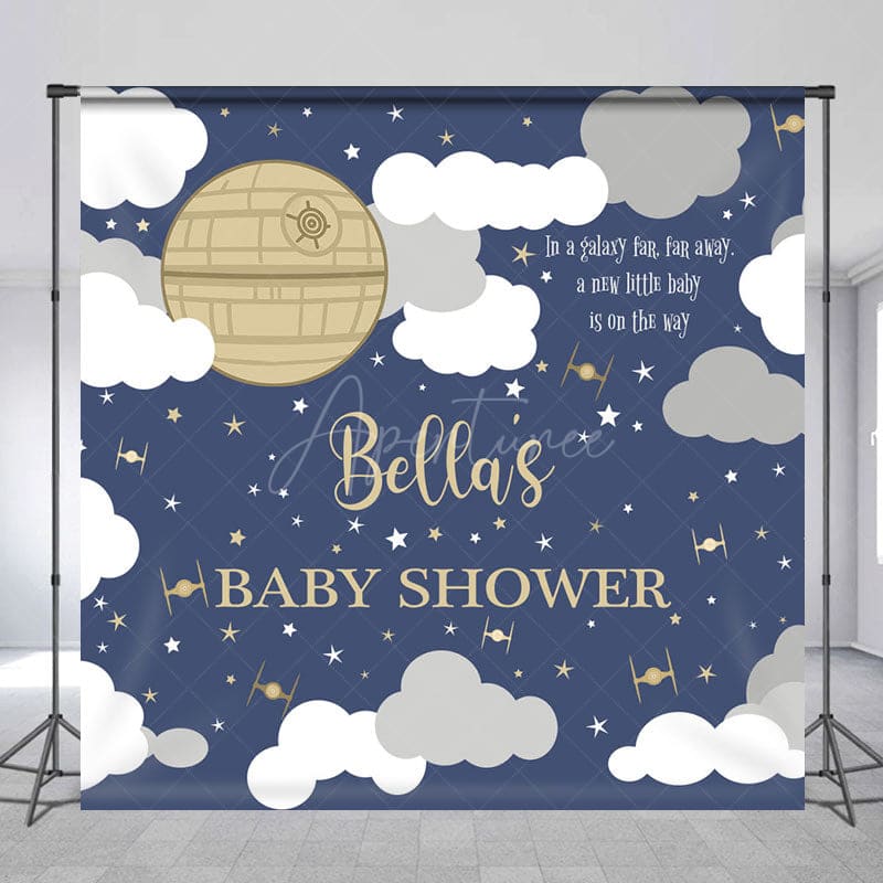 Aperturee - Aperturee Sweet Moonlight Night Custom Baby Shower Backdrop