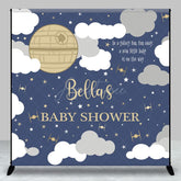Aperturee - Aperturee Sweet Moonlight Night Custom Baby Shower Backdrop