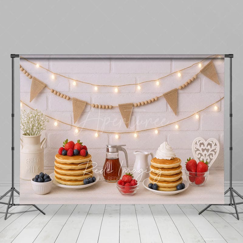 Aperturee - Aperturee Sweet Muffin White Brick Wall Cake Smash Backdrop