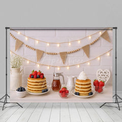 Aperturee - Aperturee Sweet Muffin White Brick Wall Cake Smash Backdrop
