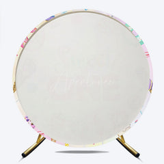 Aperturee Aperturee Sweet One First Birthday Round Backdrop Ice Cream and Candy Land Party Girls Donut and Lollipop Photo Prop Decor