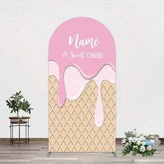 Aperturee Aperturee Sweet One Pink Girls Birthday Arch Backdrop