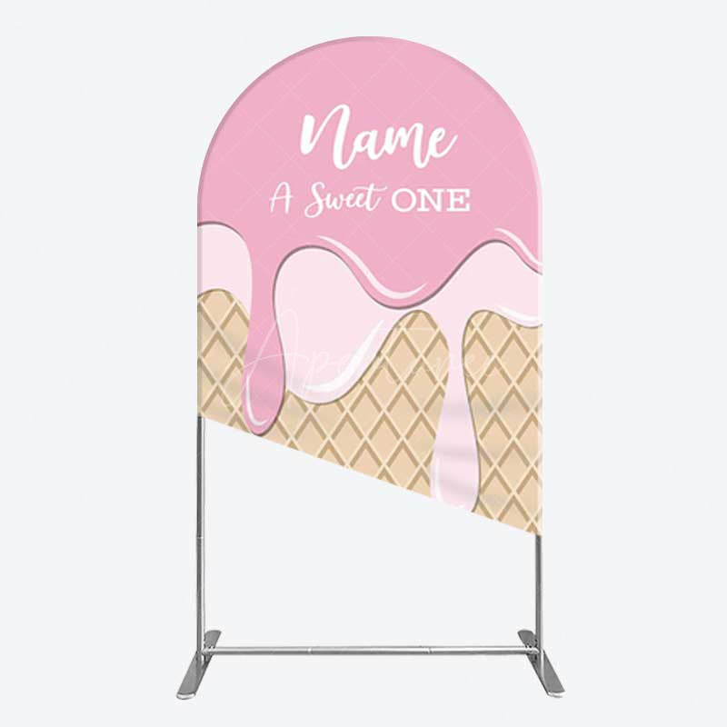 Aperturee Aperturee Sweet One Pink Girls Birthday Arch Backdrop