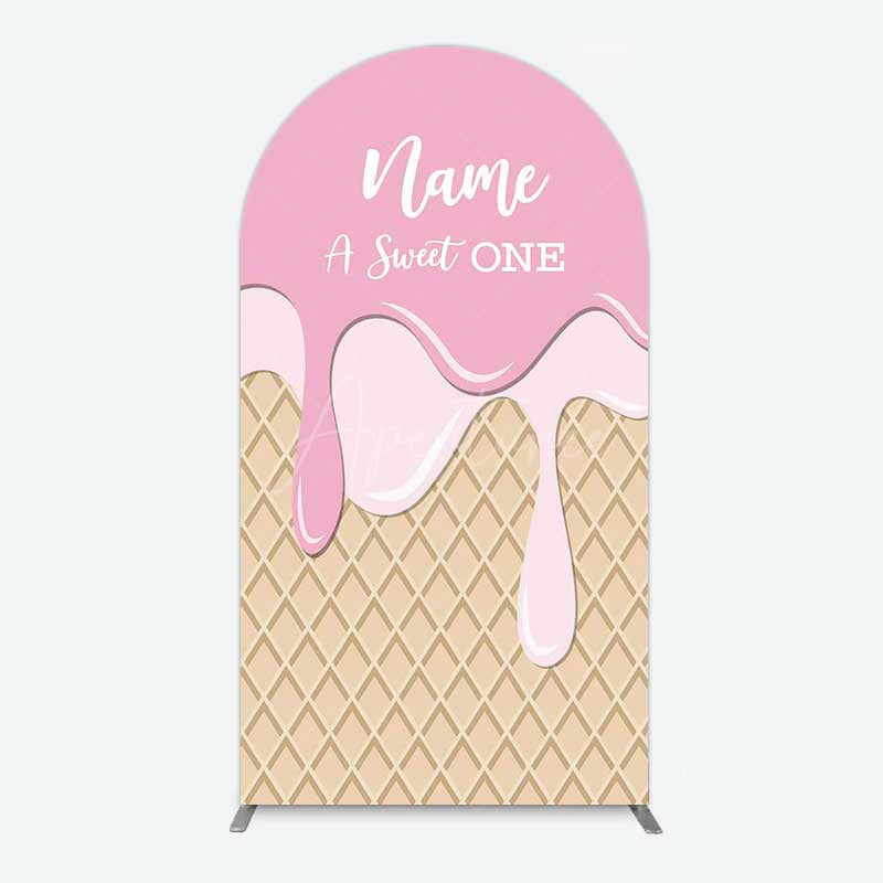 Aperturee Aperturee Sweet One Pink Girls Birthday Arch Backdrop