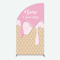 Aperturee Aperturee Sweet One Pink Girls Birthday Half Moon Arch Backdrop