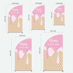 Aperturee Aperturee Sweet One Pink Girls Birthday Half Moon Arch Backdrop