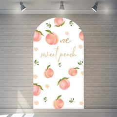 Aperturee - Aperturee Sweet Peach Spring Birthday Backdrop Blossom Floral Arch Decor for Girls Garden Party Photo Booth Background