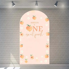 Aperturee - Aperturee Sweet Peach Spring Birthday Backdrop Blossom Floral Arch Decor for Girls Garden Party Photo Booth Background