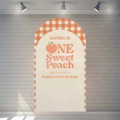 Aperturee - Aperturee Sweet Peach Spring Birthday Backdrop Blossom Floral Arch Decor for Girls Garden Party Photo Booth Background