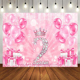 Aperturee - Aperturee Sweet Pink Bokeh Shiny Happy 2nd Birthday Backdrop