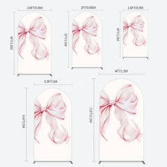 Aperturee - Aperturee Sweet Pink Bow Simple Happy Birthday Arch Backdrop