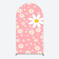 Aperturee - Aperturee Sweet Pink Daisy Cute Happy Birthday Arch Backdrop