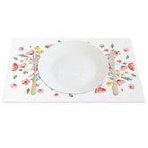 Aperturee - Aperturee Sweet Pink Floral Spring Fresh Set of 4 Placemats