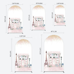 Aperturee - Aperturee Sweet Pink Paris French Cafe Birthday Arch Backdrop
