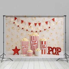 Aperturee - Aperturee Sweet Popcorn Wall Lights Photo Cake Smash Backdrop