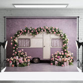 Aperturee - Aperturee Sweet Purple Motor Home Floral Wedding Backdrop