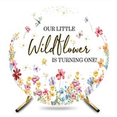 Aperturee - Aperturee Sweet Round Wildflower Happy First Birthday Backdrop