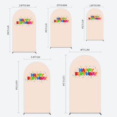 Aperturee - Aperturee Sweet Simple Happy Birthday Nude Color Arch Backdrop