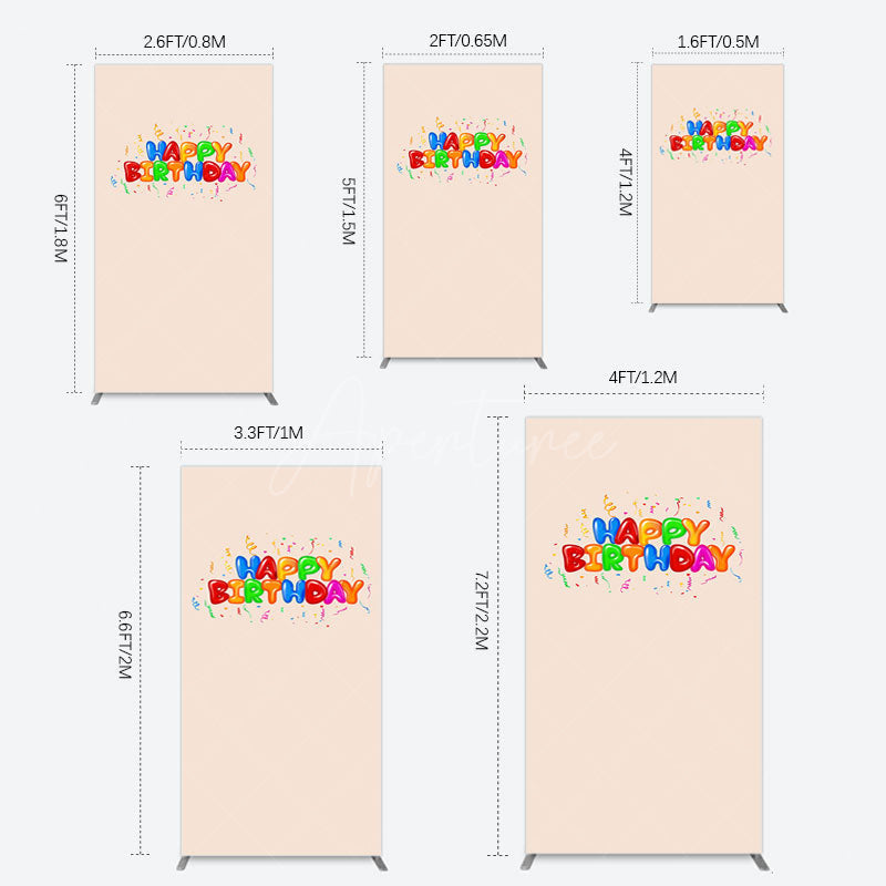 Aperturee - Aperturee Sweet Simple Happy Birthday Nude Color Rectangle Backdrop