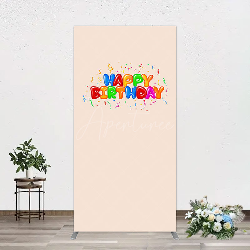 Aperturee - Aperturee Sweet Simple Happy Birthday Nude Color Rectangle Backdrop