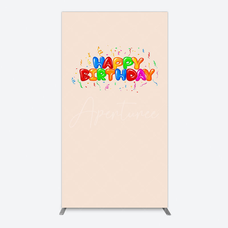 Aperturee - Aperturee Sweet Simple Happy Birthday Nude Color Rectangle Backdrop