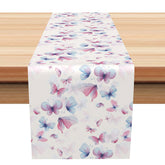 Aperturee - Aperturee Sweet Spring Butterfly Table Runner in Soft Pink and Blue Whimsical Garden Vibe Girls Birthday Party Decor