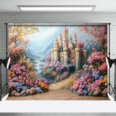 Aperturee - Aperturee Sweet Spring Floral Castle Fine Art Wedding Backdrop
