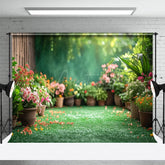 Aperturee - Aperturee Sweet Sunshine Floral Backyard Bokeh Spring Backdrop