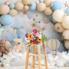 Aperturee - Aperturee Sweet Teddy Bear Balloon Arch Cake Smash Backdrop