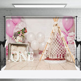 Aperturee - Aperturee Sweet Tent Balloons Birthday Cake Smash Backdrop