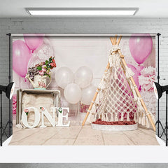 Aperturee - Aperturee Sweet Tent Balloons Birthday Cake Smash Backdrop
