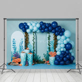 Aperturee - Aperturee Sweet Under The Sea Balloons Cake Smash Backdrop