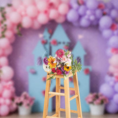 Aperturee - Aperturee Sweet Warm Color Balloon Floral Wedding Backdrop