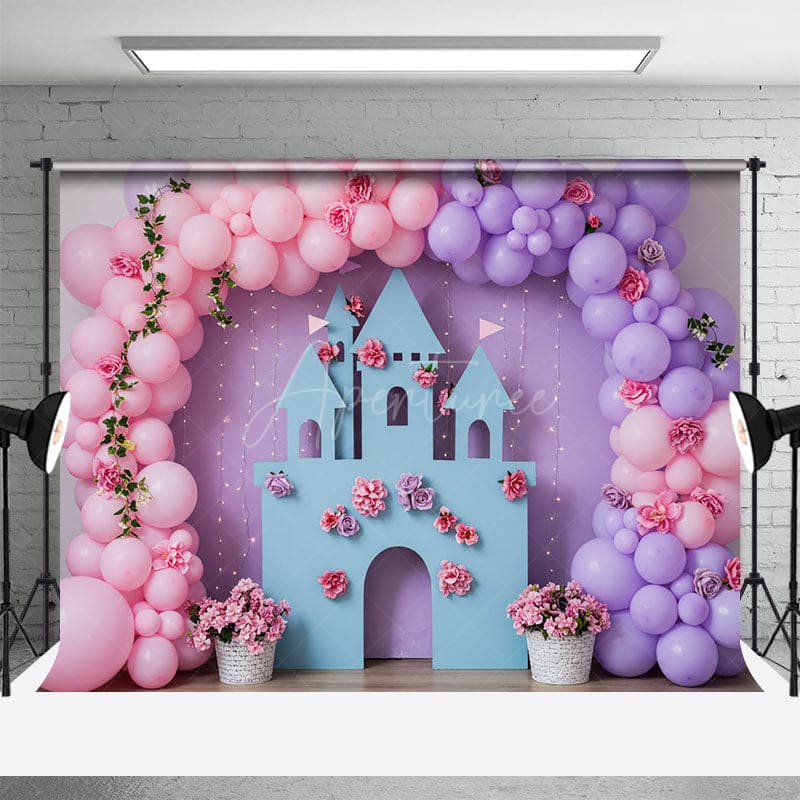 Aperturee - Aperturee Sweet Warm Color Balloon Floral Wedding Backdrop