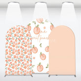 Aperturee - Aperturee Sweet Watercolor Peach Pattern Arch Backdrop Kit One Sweet Peach Text and Solid Blush for First Birthday Party